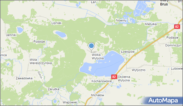 mapa Wólka Wytycka, Wólka Wytycka na mapie Targeo